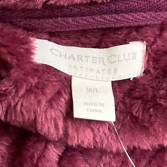 Chapter Club Womens Magenta Chevron Plush Bathrobe Size M/L - New - Picture 8 of 11